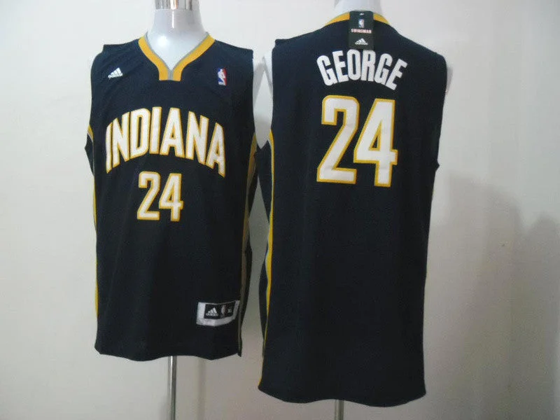 Pacers 24 Paul George Revolution 30 Black Basketball Jerseys