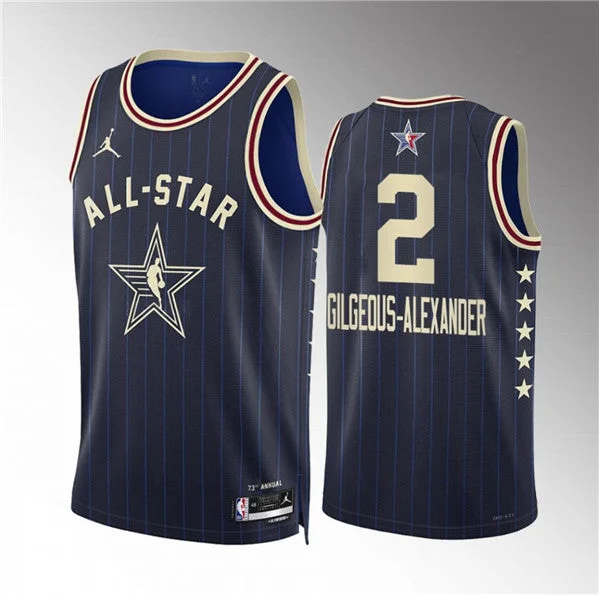 Men's 2024 All-Star #2 Shai Gilgeous-Alexander Navy Stitched Basketball Basketball Jersey