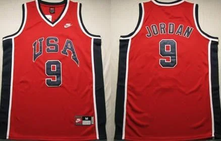 Team USA 9 Jordan Red Basketball Jerseys