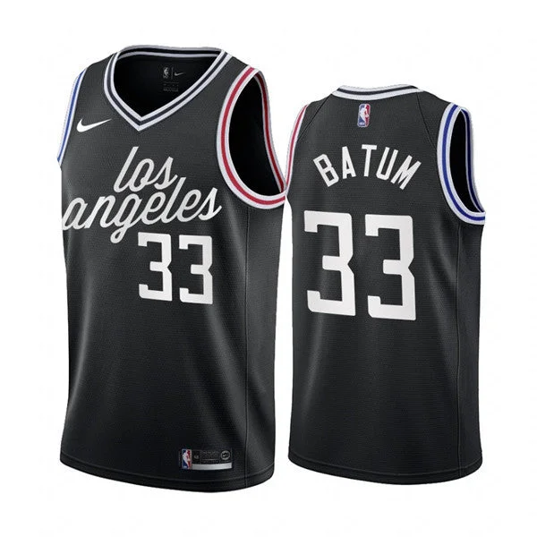 Men's Los Angeles Clippers #33 Nicolas Batum 2022/23 Black City Edition Stitched Basketball Jersey