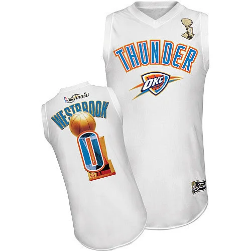 Oklahoma City Thunder 0 WESTBROOK white Champion Edition Basketball Jerseys