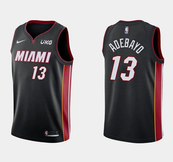 Men's Miami Heat #13 Bam Adebayo Black Stitched Basketball Jersey