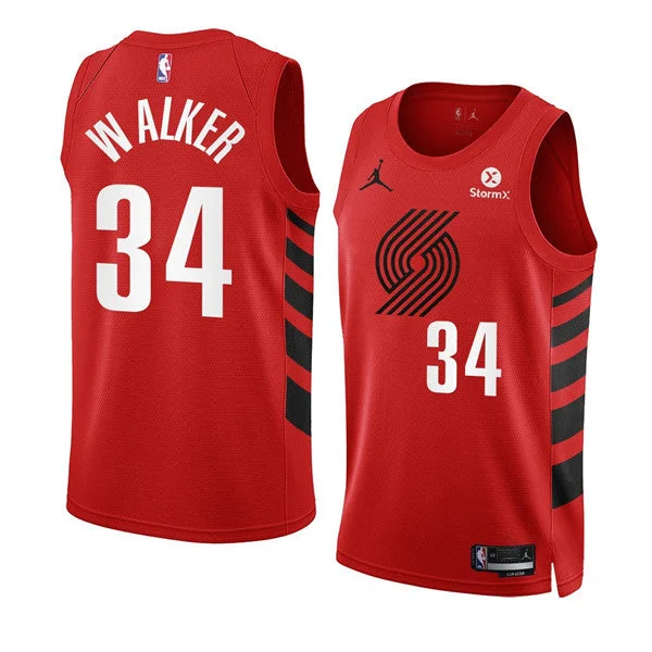 Men's Portland Trail Blazers #34 Jabari Walker 2022/23 Red Statement Edition Swingman Stitched Basketball Basketball Jersey