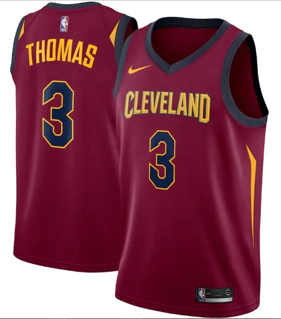 Men's Cleveland Cavaliers Red #3 Isaiah Thomas Icon Edition Swingman Stitched Basketball Jersey