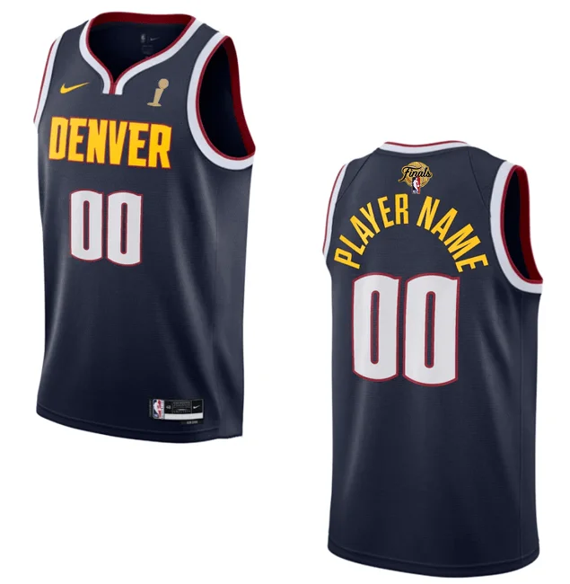 Men's Denver Nuggets Active Player Custom Navy 2023 Finals Icon Edition Champions Stitched Basketball Basketball Jersey