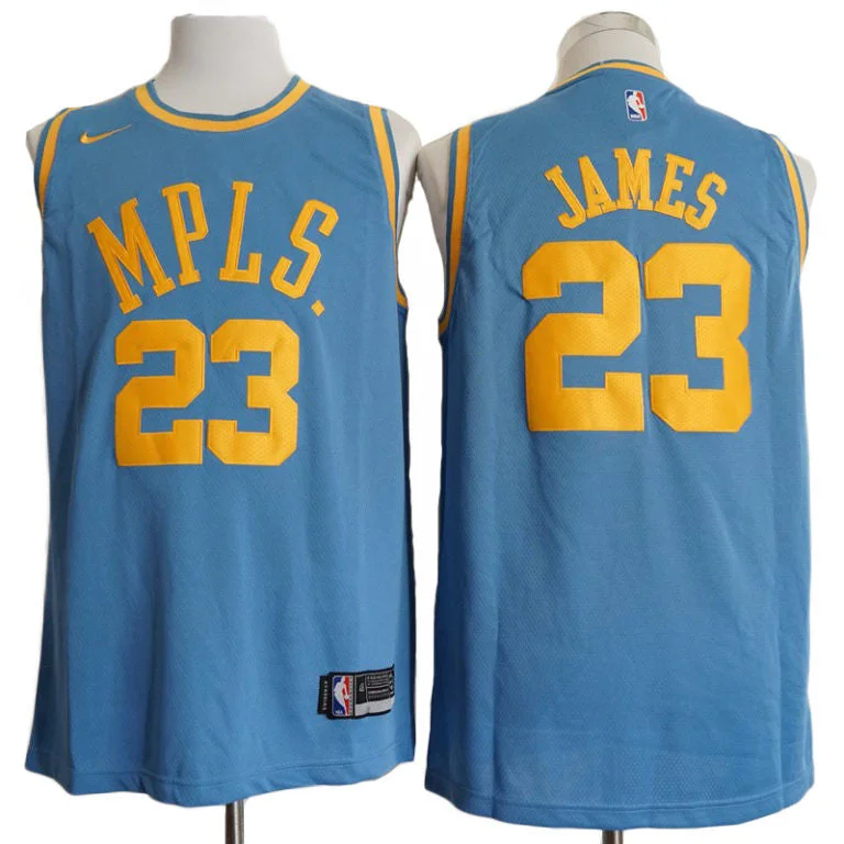 Men's Los Angeles Lakers #23 LeBron James Blue MPLS Stitched Basketball Jersey