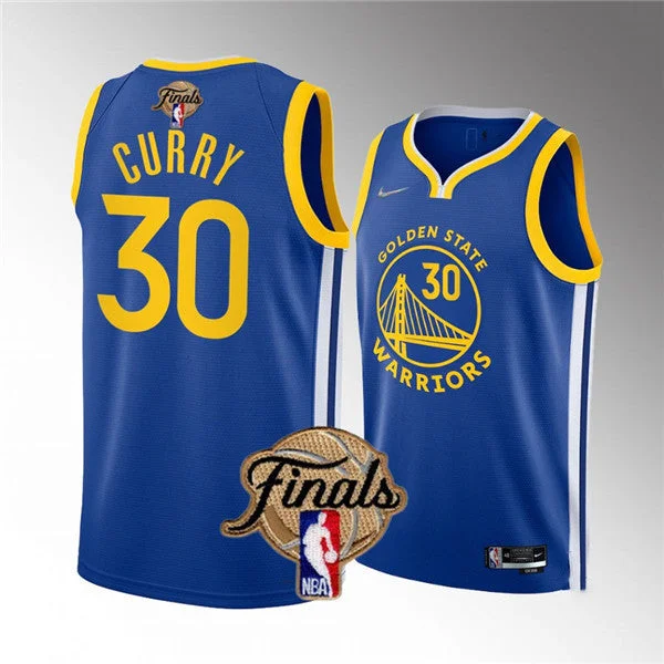 Men's Golden State Warriors #30 Stephen Curry Royal 2022 Finals Stitched Basketball Basketball Jersey