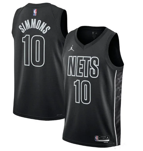 Men's Brooklyn Nets #10 Ben Simmons 2022/23 Black Statement Edition Stitched Basketball Basketball Jersey