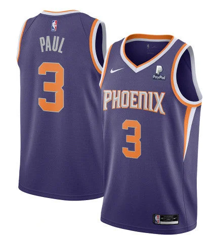 Men's Phoenix Suns #3 Chris Paul Purple Icon Edition Stitched Basketball Jersey