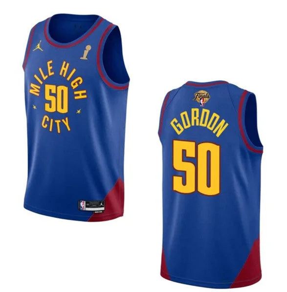 Men's Denver Nuggets #50 Aaron Gordon Blue 2023 Finals Champions Statement Edition Stitched Basketball Basketball Jersey