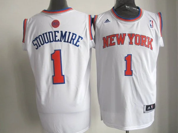 Knicks 1 Stoudemire White Basketball Jerseys