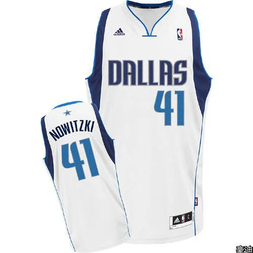 Mavericks 41 Nowitzki White Basketball Jerseys