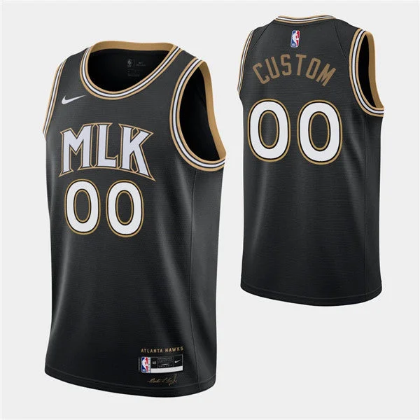 Men's Atlanta Hawks Active Players Custom Black MLK City Swingman 2020-21 Stitched Basketball Jersey