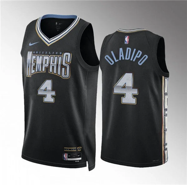 Men's Memphis Grizzlies #4 Victor Oladipo Black 2022/23 City Edition Stitched Basketball Jersey