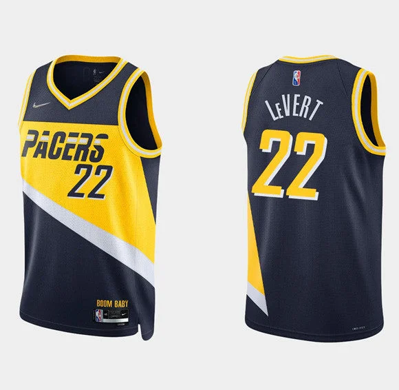 Men's Indiana Pacers #22 Caris Levert 75th Anniversary City Stitched Basketball Jersey