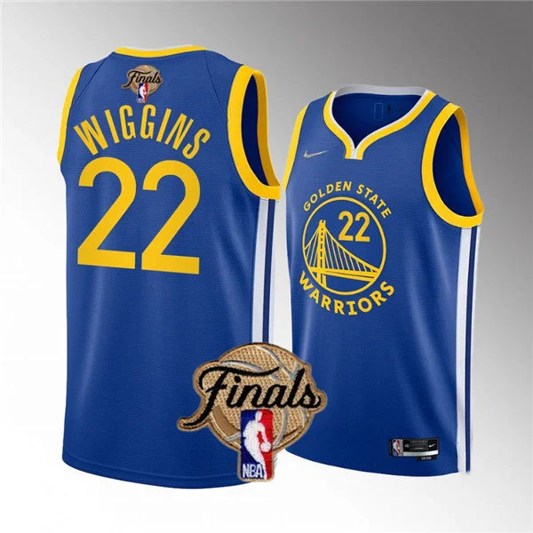 Men's Golden State Warriors #22 Andrew Wiggins Royal 2022 Finals Stitched Basketball Jersey