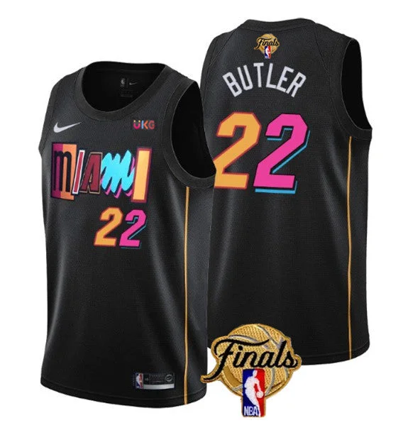 Men's Miami Heat #22 Jimmy Butler Black 2023 Finals City Edition Stitched Basketball Basketball Jersey