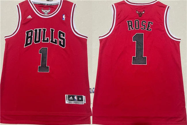 Men's Chicago Bulls #1 Derrick Rose Red Stitched Basketball Basketball Jersey