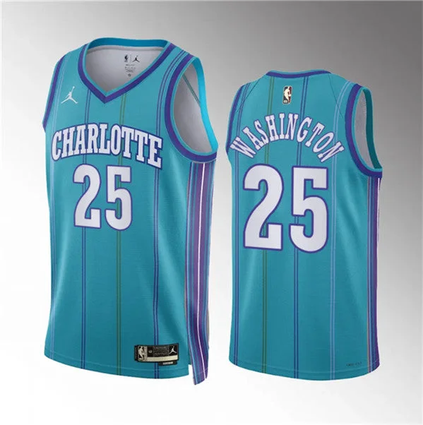 Men's Charlotte Hornets #25 P.J. Washington Teal 2023/24 Classic Edition Stitched Basketball Basketball Jersey