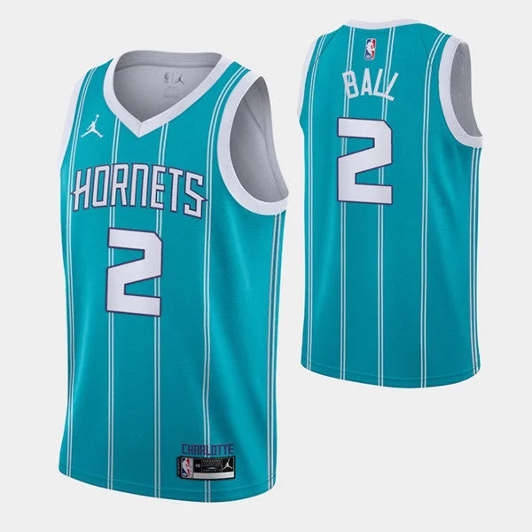 Men's Charlotte Hornets #2 LaMelo Ball Blue Stitched Basketball Jersey