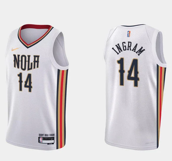 Men's New Orleans Pelicans #14 Brandon Ingram White 75th Anniversary City Stitched Basketball Jersey