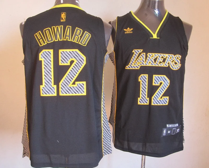 Lakers 12 Howard Black Fashion Basketball Jerseys