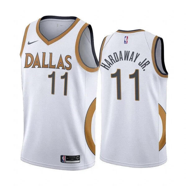 Men's Dallas Mavericks #11 Tim Hardaway Jr. White City Edition New Uniform 2020-21 Stitched Basketball Jersey