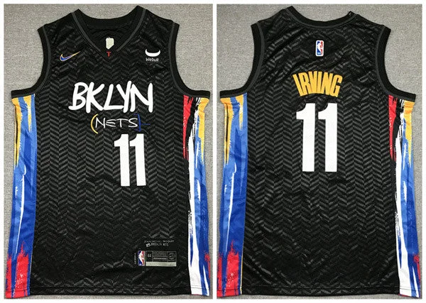 Men's Brooklyn Nets #11 Kyrie Irving Black City Edition Stitched Basketball Jersey