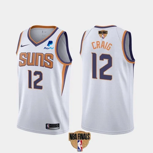 Men's Phoenix Suns #12 Torrey Craig 2021 White Finals Association Edition Stitched Basketball Jersey