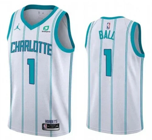 Men's Charlotte Hornets #1 LaMelo Ball White Stitched Basketball Basketball Jersey