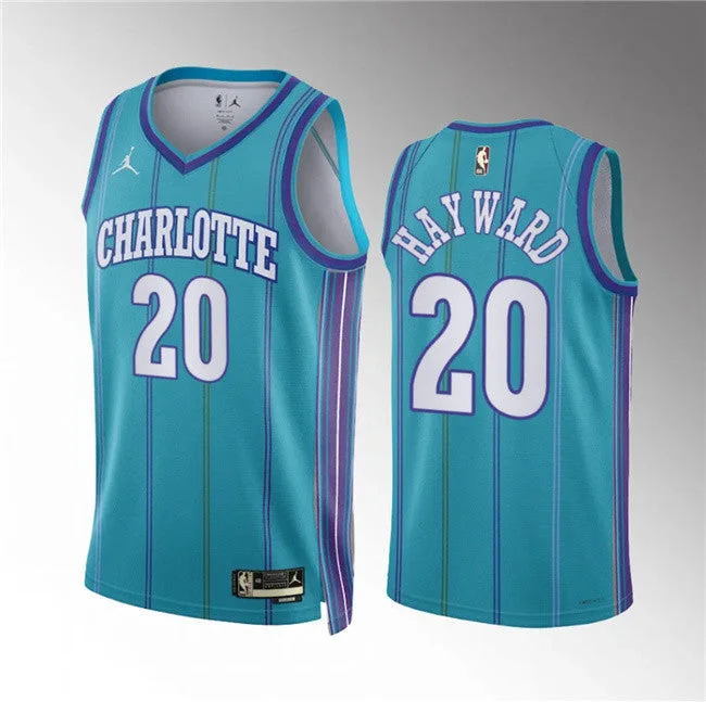 Men's Charlotte Hornets #20 Gordon Hayward Teal 2023/24 Classic Edition Stitched Basketball Basketball Jersey