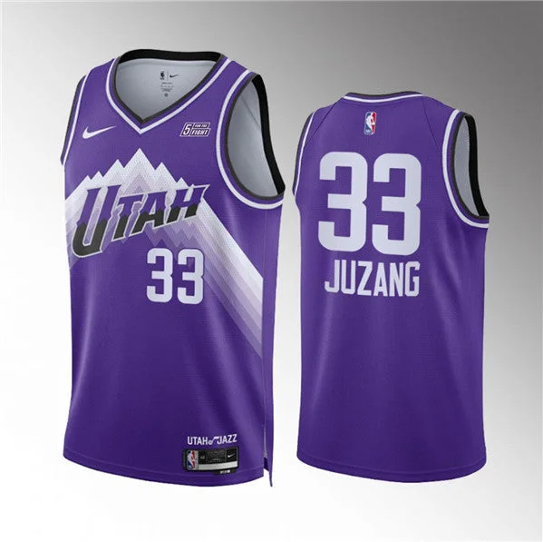 Men's Utah Jazz #33 Johnny Juzang Purple 2023/24 City Edition Stitched Basketball Basketball Jersey