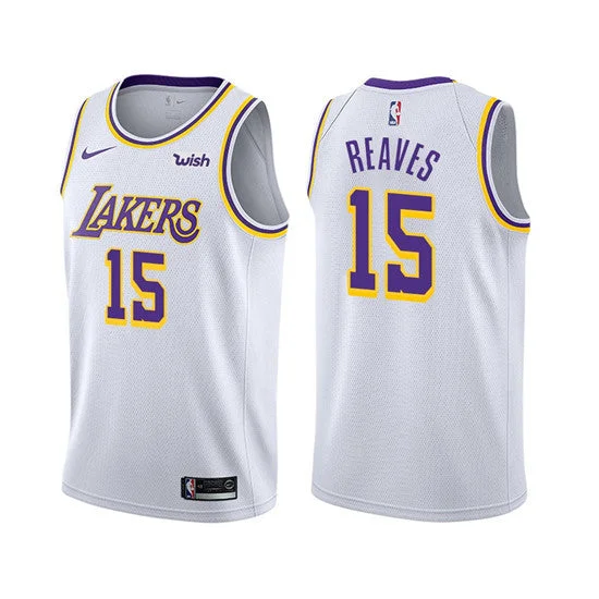 Men's Los Angeles Lakers #15 Austin Reaves White Stitched Basketball Jersey