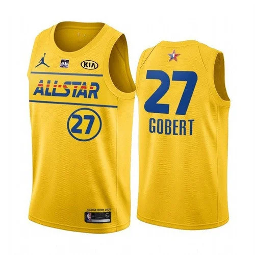 Men's 2021 All-Star Utah Jazz #27 Rudy Gobert Yellow Stitched Basketball Jersey