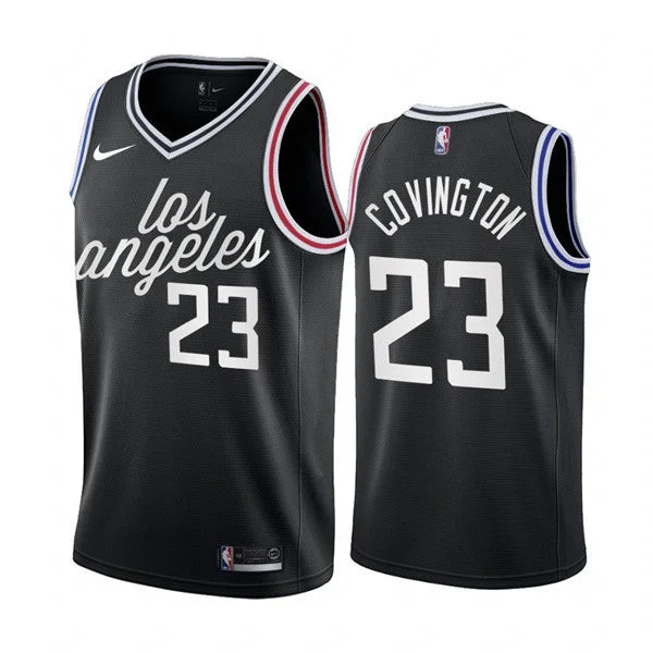 Men's Los Angeles Clippers #23 Robert Covington 2022/23 Black City Edition Stitched Basketball Jersey