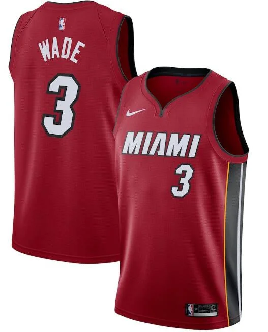 Men's Miami Heat Red #3 Dwyane Wade Statement Edition Swingman Stitched Basketball Jersey