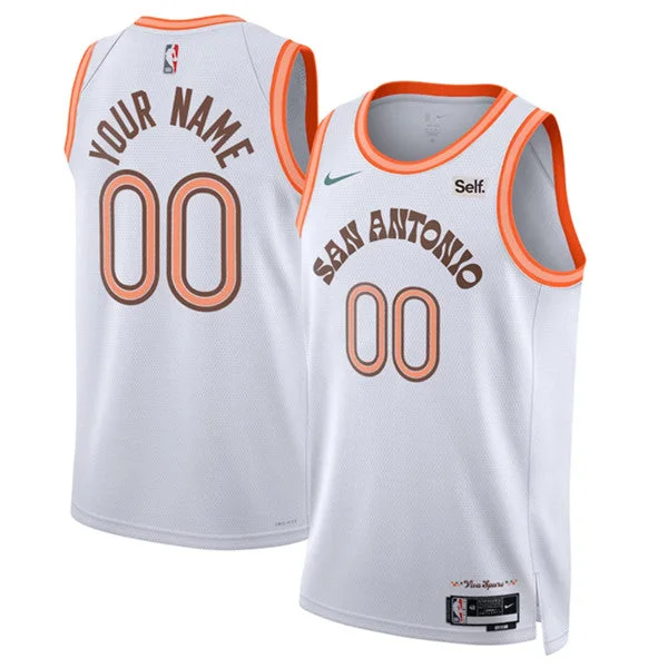 Men's San Antonio Spurs ActiVE Player Custom White 2023/24 City Edition Stitched Basketball Basketball Jersey