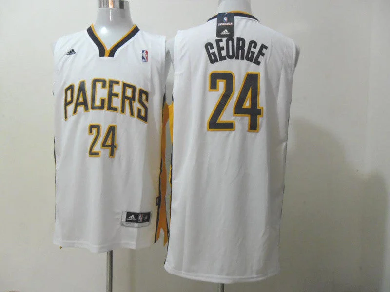 Pacers 24 Paul George Revolution 30 White Basketball Jerseys