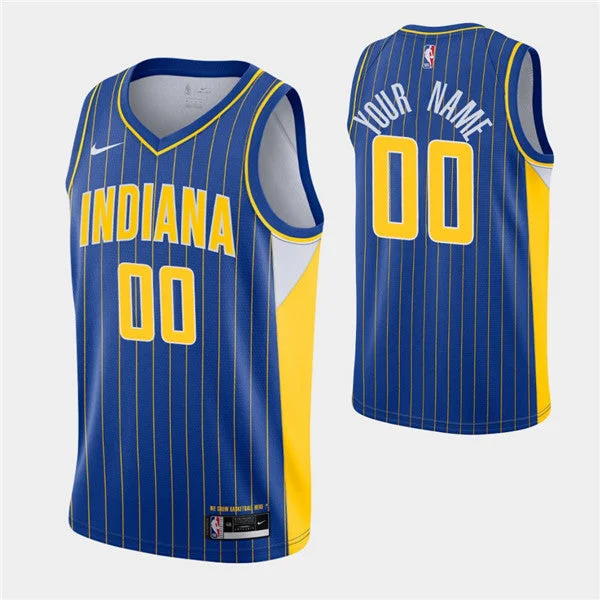 Men's Indiana Pacers Active Players Custom Royal City Swingman 2020-21 Stitched Basketball Jersey