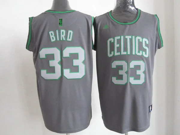 Celtics 33 Bird Grey Basketball Jerseys