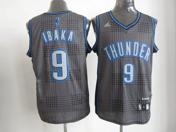 Thunder 9 Ibaka Grey Basketball Jerseys