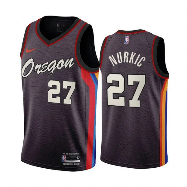 Men's Portland Trail Blazers #27 Jusuf Nurkic Chocolate City Edition 2020-21 Stitched Basketball Jersey