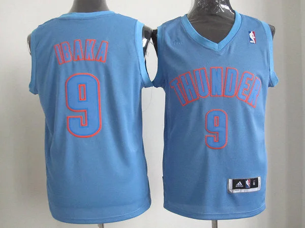 Thunder 9 Ibaka Light Blue Basketball Jerseys