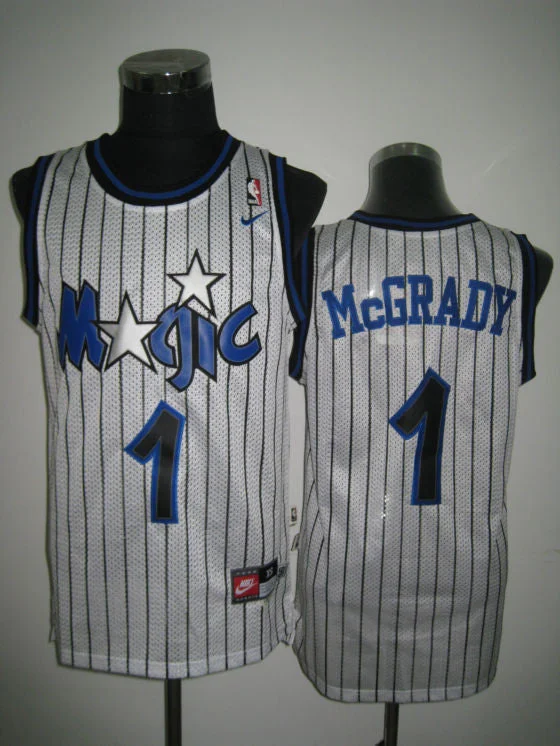 Magic 1 McGRADY White Throwback Mesh Basketball Jerseys