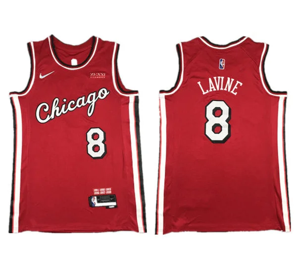 Men's Chicago Bulls #8 Zach LaVine Red Stitched Basketball Basketball Jersey