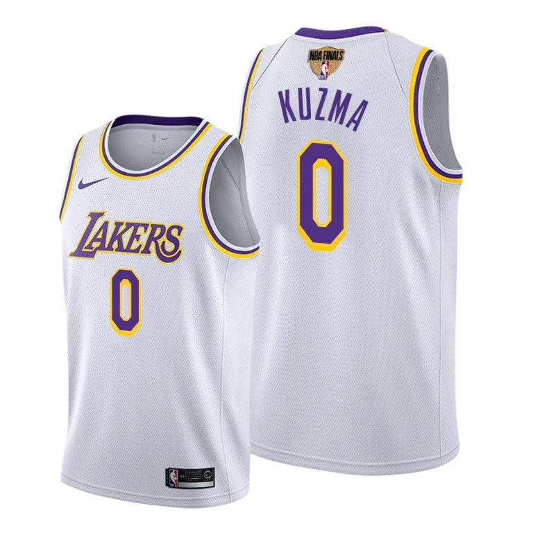 Men's Los Angeles Lakers #0 Kyle Kuzma 2020 White Finals Stitched Basketball Jersey