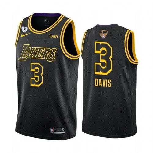 Men's Los Angeles Lakers #3 Anthony Davis Black 2020 Finals With GiGi Patch Stitched Basketball Jersey