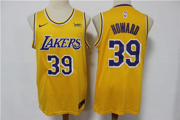 Men's Los Angeles Lakers #39 Dwight Howard Yellow Stitched Basketball Basketball Jersey