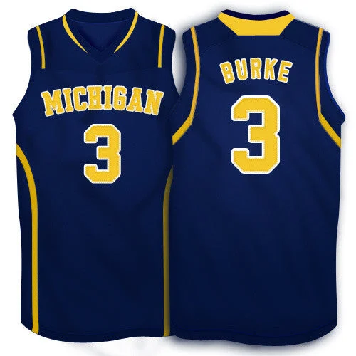 Michigan Wolverines 3 Burke blue Basketball Jersey