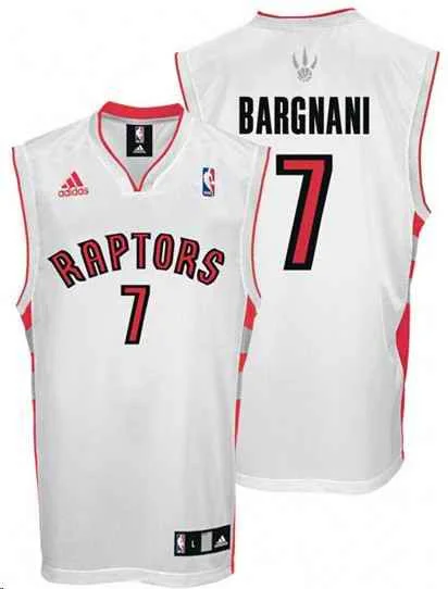 Raptors 7 Andrea Bargnani White Basketball Jerseys